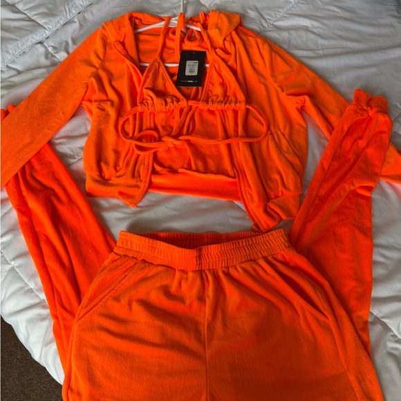 Fashion Nova Other - Neon Orange 3-Piece Lounge Set
